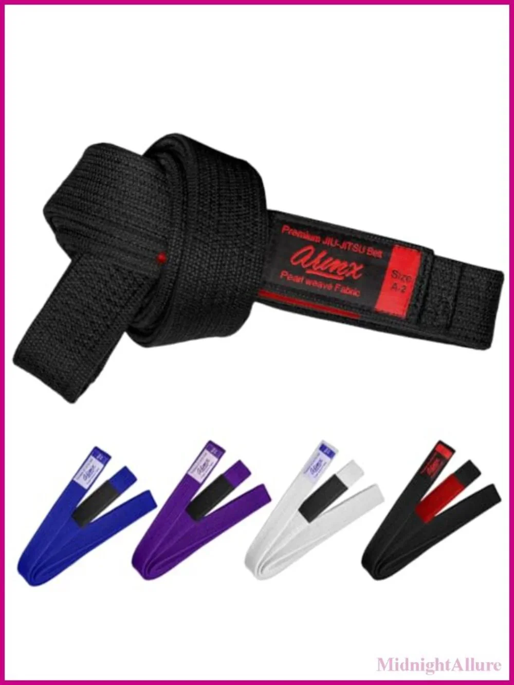 Brazilian Jiu Jitsu Belt 100% Cotton Blend Pearl Weave Competition Ready 2-Inch